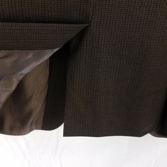 Ralph Lauren Brown Check Wool Two Button Single Vent Blazer Jacket Mens 43R - Picture 7 of 7